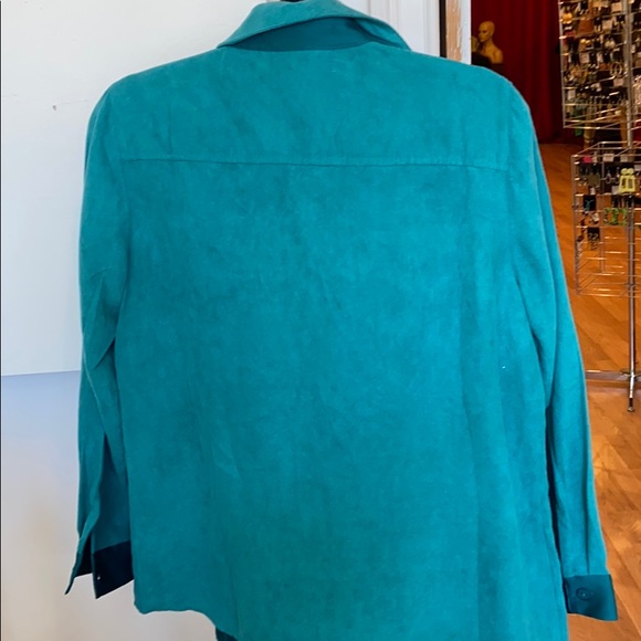 Drapers & Damons Vintage Green Faux Suede Blouse - Picture 9 of 9
